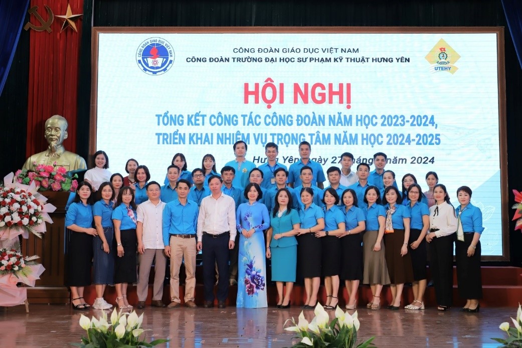 CÔNG ĐOÀN TRƯỜNG ĐẠI HỌC SPKT HƯNG YÊN TỔ CHỨC  HỘI NGHỊ TỔNG KẾT CÔNG TÁC CÔNG ĐOÀN NĂM HỌC 2023-2024 VÀ TRIỂN KHAI NHIỆM VỤ TRỌNG TÂM NĂM HỌC 2024-2025